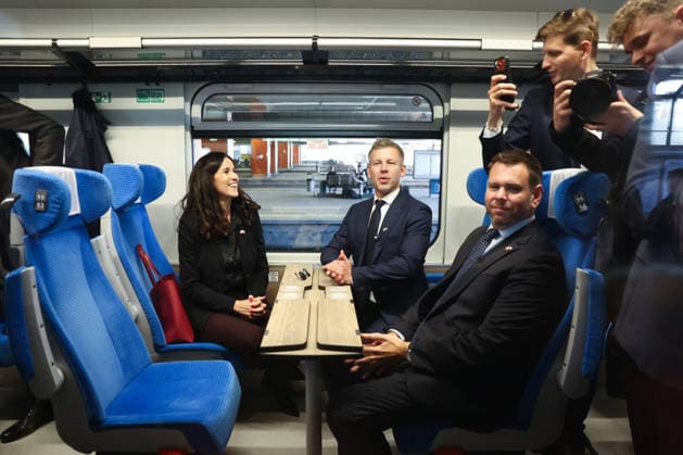 Hungarian PM Peter Magyar in Poland on his first international trip KRAKOW, POLAND - MAY 19: Hungarian Prime Minister Peter Magyar in the train to Warsaw during his first international trip in Krakow, Poland on May 19, 2026. Magyar began a two-day visit to Poland aimed at restoring bilateral ties strained by his predecessor s close relations with Moscow during Russia s attacks on Ukraine. Jakub Porzycki Anadolu Krakow Poland. Editorial use only. Please get in touch for any other usage.  Copyright: x2026xAnadoluxJakubxPorzyckix