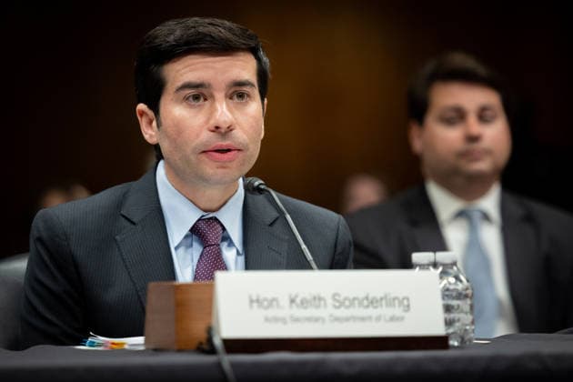 Senate Labor Department Hearing WASHINGTON, DC - MAY 19: Acting Secretary of Labor Keith Sonderling testifies during a Senate Committee on Appropriations, Subcommittee on Departments of Labor, Health and Human Services, and Education, and Related Agencies hearing at the Dirksen Senate Office Building in Washington, DC on May 19, 2026. Nathan Posner Anadolu Washington DC United States. Editorial use only. Please get in touch for any other usage.  Copyright: x2026xAnadoluxNathanxPosnerx
