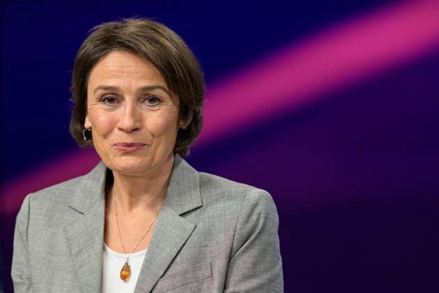 v l Sandra Maischberger, GER, Berlin, Studio, as a guest on Maischberger, political talk show, TV, format, with presenter Sandra Maischberger, Das Erste, from Adlershof Am Studio 20, May 19, 2026, Copyright: HMBxMedia UwexKoch