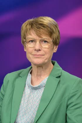 v l Veronika Grimm Wirtschaftsweise , GER, Berlin, Studio, zu Gast bei Maischberger, politische Talkshow, TV, Format, mit Moderator Sandra Maischberger, Das Erste, aus Adlershof Am Studio 20, 19 Mai 2026, Copyright: HMBxMedia UwexKoch