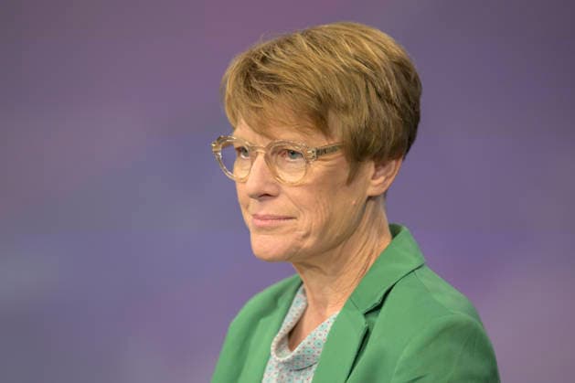 v l Veronika Grimm Wirtschaftsweise , GER, Berlin, Studio, zu Gast bei Maischberger, politische Talkshow, TV, Format, mit Moderator Sandra Maischberger, Das Erste, aus Adlershof Am Studio 20, 19 Mai 2026, Copyright: HMBxMedia UwexKoch