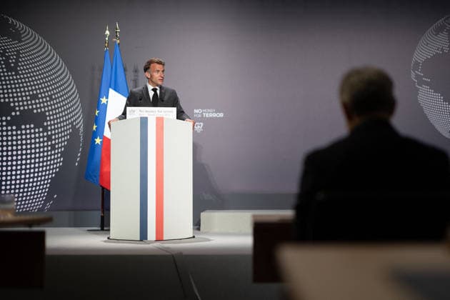 Emmanuel Macron attends the No Money for Terror conference - Paris French President Emmanuel Macron delivers a speech during the 5th No Money for Terror conference on the sidelines of the G7 finance ministers meeting aimed at cutting off financing of terrorism through organised crime, in Paris on May 19, 2026. Photo by Raphael Lafargue ABACAPRESS.COM Paris France  Copyright: xLafarguexRaphael ABACAx