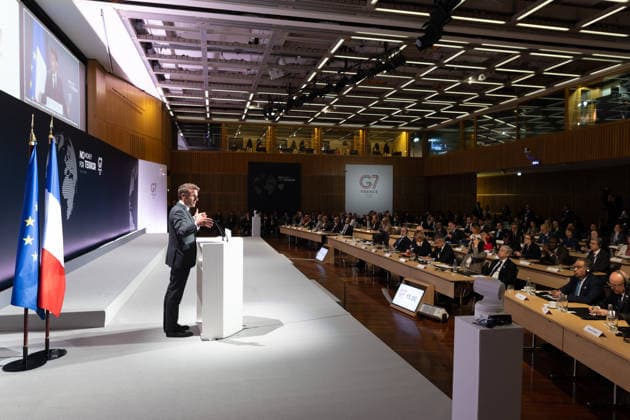 Emmanuel Macron attends the No Money for Terror conference - Paris French President Emmanuel Macron delivers a speech during the 5th No Money for Terror conference on the sidelines of the G7 finance ministers meeting aimed at cutting off financing of terrorism through organised crime, in Paris on May 19, 2026. Photo by Raphael Lafargue ABACAPRESS.COM Paris France  Copyright: xLafarguexRaphael ABACAx