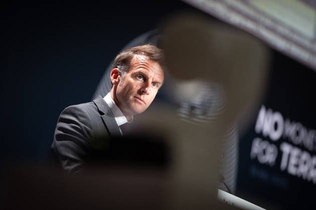 Emmanuel Macron attends the No Money for Terror conference - Paris French President Emmanuel Macron delivers a speech during the 5th No Money for Terror conference on the sidelines of the G7 finance ministers meeting aimed at cutting off financing of terrorism through organised crime, in Paris on May 19, 2026. Photo by Raphael Lafargue ABACAPRESS.COM Paris France  Copyright: xLafarguexRaphael ABACAx