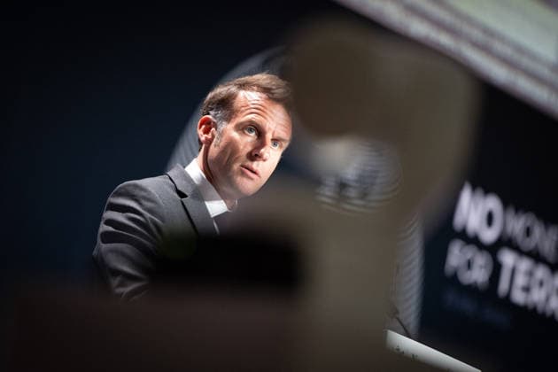Emmanuel Macron attends the No Money for Terror conference - Paris French President Emmanuel Macron delivers a speech during the 5th No Money for Terror conference on the sidelines of the G7 finance ministers meeting aimed at cutting off financing of terrorism through organised crime, in Paris on May 19, 2026. Photo by Raphael Lafargue ABACAPRESS.COM Paris France  Copyright: xLafarguexRaphael ABACAx