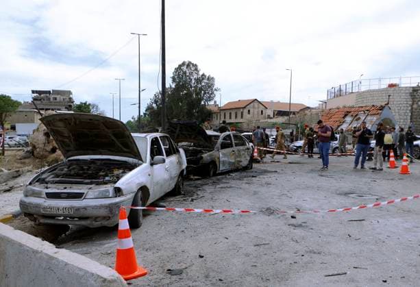(260519) -- DAMASCUS, May 19, 2026 -- Burned vehicles are seen at the site of an explosion in the Bab Sharqi area of Damascus, Syria, May 19, 2026. One soldier was killed and 12 other people were wounded as a car bomb exploded Tuesday near a Syrian defense authorities building in the Bab Sharqi area of Damascus, authorities said. (Photo by Xinhua) SYRIA-DAMASCUS-EXPLOSION AmmarxSafarjalani 