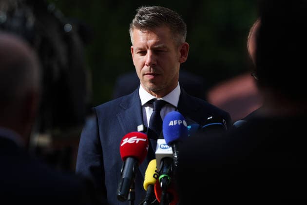 May 19, 2026, Krakow, Poland: Hungarian Prime Minister Peter Magyar speaks to the media during his visit in Krakow, Poland on May 19th, 2026. Magyar has arrived in Poland for his very first state visit since taking office, embarking on a strategic, high-profile three-city tour of Krakow, Warsaw, and Gdansk to signal a major European diplomatic reset. Krakow Poland - ZUMAj333 20260519_zip_j333_005 Copyright: xKaixJanex