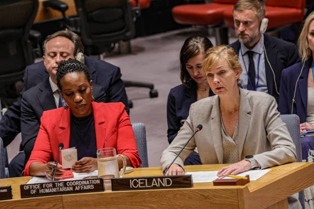 May 19, 2026, New York, New York, USA: ANNA JOHANNSDOTTIR, Permanent Representative of Iceland to the United Nations, attends a UN Security Council meeting on Ukraine at UNHQ, as members discuss the war, civilian protection and regional security concerns. EDEM WOSORNU, Director of the Crisis Response Division at OCHA, is seated next to her. New York USA - ZUMAo116 20260519_znp_o116_007 Copyright: xBiancaxOterox