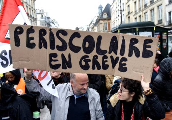 RECORD DATE NOT STATED Periscolaire Strike Against Sexual Violence - Paris Demonstrators take part in a strike of periscolaire workers in Paris, France on May 19, 2026, as an investigation into sexual violence in the Parisian periscolaire system targets 84 kindergartens, around twenty schools and around ten creches. Photo by Alain Apaydin ABACAPRESS.COM Paris France  Copyright: xApaydinxAlain ABACAx