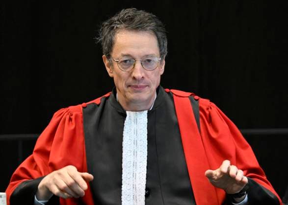 Paolo and Antonino Falzone Trial 20 05 2026 MONS, BELGIUM - MAY 20 : First Advocate General Gilles Dupuis pictured during the Paolo and Antonino Falzone Trial : the trial concerns the Strépy-Bracquegnies tragedy of 2022, in which a car crashed into a carnival procession, killing seven people and injuring many others on May 20, 2026 in Mons, Belgium, 20 05 2026 Mons Belgium  Copyright: xDidierxLebrunx