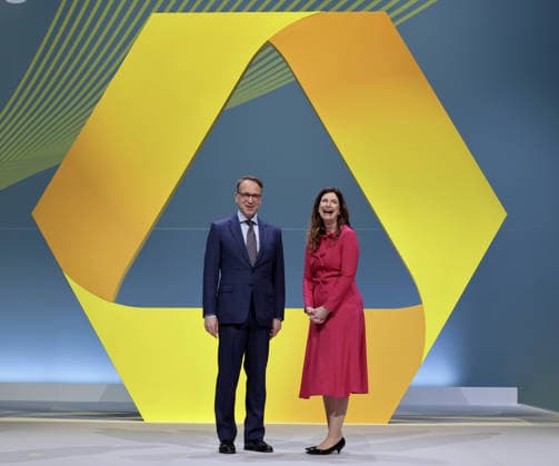 20 05 2026, DEU, Wiesbaden Annual General Meeting Commerzbank AG at the Congress Center in Wiesbaden Bettina Orlopp, Chairwoman of the Board of Managing Directors of Commerzbank AG and Jens Weidmann, Chairman of the Supervisory Board