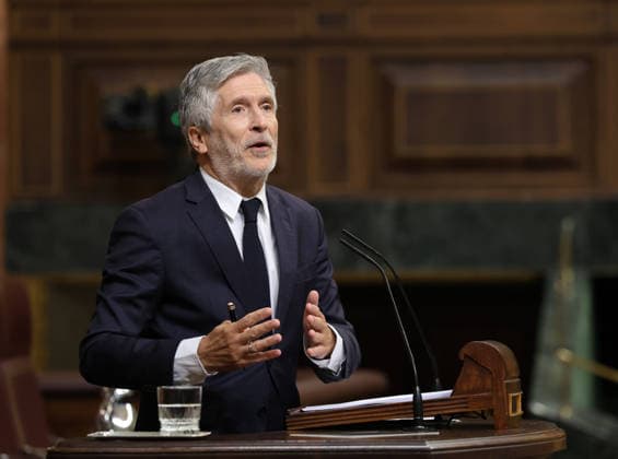 First control session to the Government in the Congress after Zapateros imputation The Minister of the Interior, Fernando Grande Marlaska, during a control session to the Government, in the Congress of Deputies, on May 20, 2026, in Madrid Spain The Government faces the first control session after the imputation of Zapatero for alleged crimes of criminal organization and influence peddling and the Andalusian elections. In addition, Marlaska will face the opposition after the death of two civil guards in Huelva and the deputies will vote on whether or not to extend the military embargo to Israel to the police material that it can use in Palestine 20 MAY 2026 Marta Ferná Madrid Madrid Madrid Spain  Copyright: xMartaxFernandezx 7536574