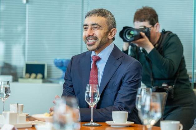 Bundestag President Julia Klöckner receives the Foreign Minister of the UAE Sheikh Abdullah bin Zayed Al Nahyan on 20 05 2026 in the Reichstag building in Berlin Sheikh Abdullah bin Zayed Al Nahyan Foreign Minister United Arab Emirates UAE xJRx