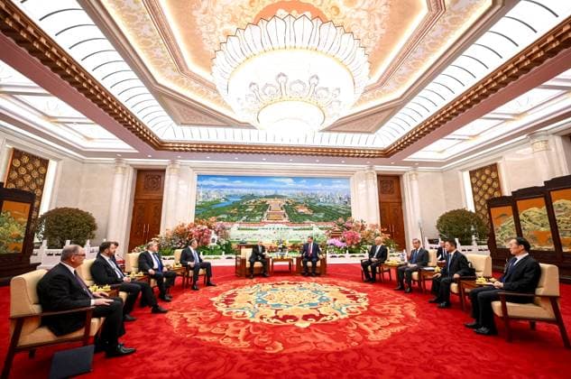 China Russia 9169894 20.05.2026 Russian President Vladimir Putin and Chinese President Xi Jinping attend an informal meeting at the Great Hall of the People in Beijing, China. Kristina Solovyova Sputnik Beijing China  Copyright: xKristinaxSolovyovax
