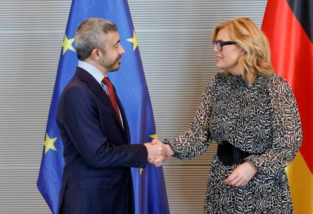 Foreign Minister of the United Arab Emirates, Sheikh Abdullah bin Zayed Al Nahyan,President of the Bundestag Julia Klöckner, Germany, Berlin, Reichstag, President of the Bundestag Julia Klöckner receives the Foreign Minister of the United Arab Emirates, Sheikh Abdullah bin Zayed Al Nahyan, for talks