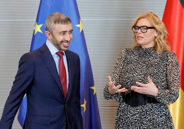 Foreign Minister of the United Arab Emirates, Sheikh Abdullah bin Zayed Al Nahyan,President of the Bundestag Julia Klöckner, Germany, Berlin, Reichstag, President of the Bundestag Julia Klöckner receives the Foreign Minister of the United Arab Emirates, Sheikh Abdullah bin Zayed Al Nahyan, for talks
