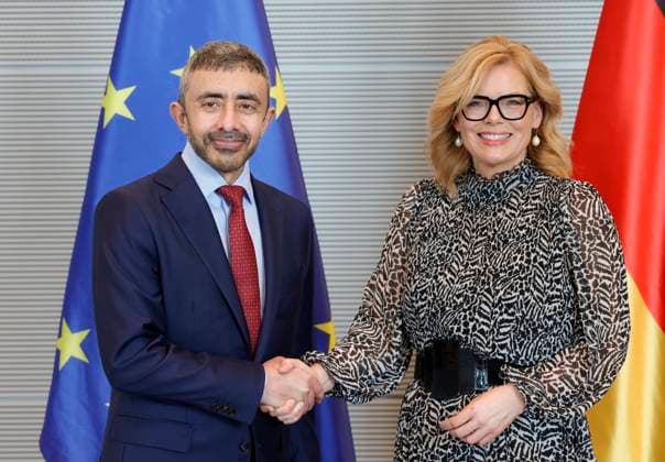 Foreign Minister of the United Arab Emirates, Sheikh Abdullah bin Zayed Al Nahyan,President of the Bundestag Julia Klöckner, Germany, Berlin, Reichstag, President of the Bundestag Julia Klöckner receives the Foreign Minister of the United Arab Emirates, Sheikh Abdullah bin Zayed Al Nahyan, for talks