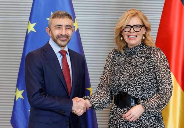 Foreign Minister of the United Arab Emirates, Sheikh Abdullah bin Zayed Al Nahyan,President of the Bundestag Julia Klöckner, Germany, Berlin, Reichstag, President of the Bundestag Julia Klöckner receives the Foreign Minister of the United Arab Emirates, Sheikh Abdullah bin Zayed Al Nahyan, for talks