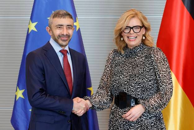 Foreign Minister of the United Arab Emirates, Sheikh Abdullah bin Zayed Al Nahyan,President of the Bundestag Julia Klöckner, Germany, Berlin, Reichstag, President of the Bundestag Julia Klöckner receives the Foreign Minister of the United Arab Emirates, Sheikh Abdullah bin Zayed Al Nahyan, for talks