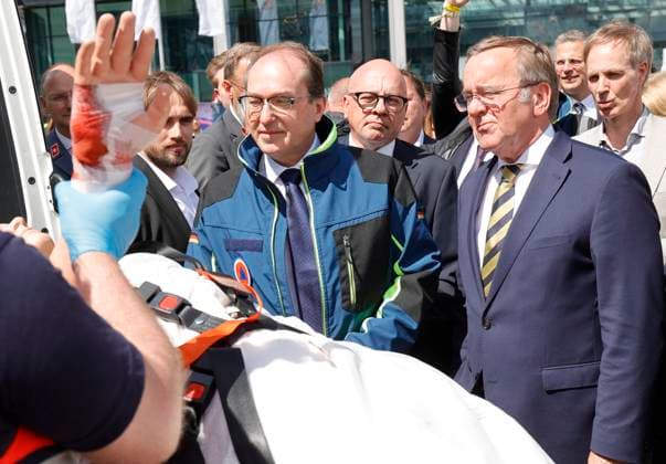 Federal Minister of the Interior Alexander Dobrindt, Federal Minister Boris Pistorius, Germany, Berlin,Federal Minister of the Interior Alexander Dobrindt presents civil protection pact and hands over 13 emergency vehicles for civil protection