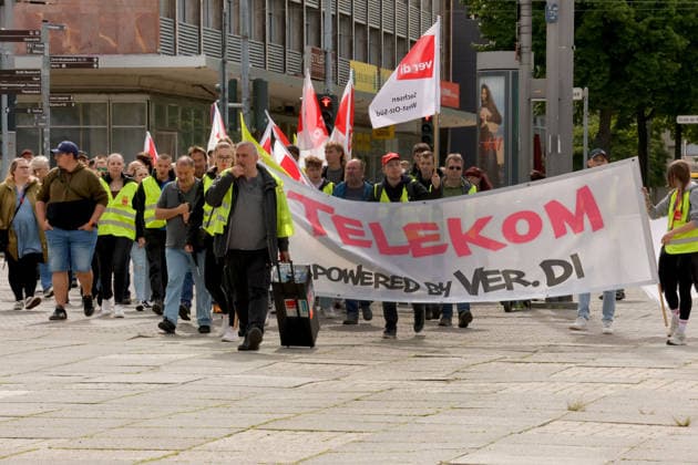Telekom warning strike 20 05 2026, Chemnitz, warning strike, Telekom Around 250 Telekom employe