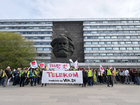 Telekom warning strike 20 05 2026, Chemnitz, warning strike, Telekom Around 250 Telekom employe