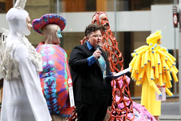 GREAT BARRIER REEF CORAL EXPORTS, Activist dressed as wild coral performing during the launch of an Australian Marine Conservation Society campaign to stop the Great Barrier ReefÕs commercial wild live coral exports, Sydney, Thursday, May 21, 2026.court. ( NO ARCHIVING SYDNEY NEW SOUTH WALES AUSTRALIA  Copyright: xJANExDEMPSTERx 20260521179268686176