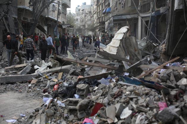 Palestinians Inspect Destroyed Homes After Israeli Strike in al-Maghazi Palestinians inspect their destroyed homes following an overnight Israeli airstrike in al-Maghazi refugee camp in the central Gaza Strip, on May 21, 2026. Israeli warplanes carried out a strike overnight targeting a house belonging to the Abu Ismail family after residents were warned to evacuate the building. Photo by Hassan al-Jedi apaimages Nusairat Gaza Strip Palestinian Territory 210526_Maghazi_HJ_00(28).jpeg Copyright: xapaimagesxHassanxal-Jedixx xapaimagesx