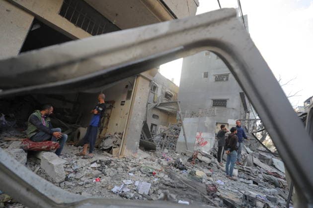 Palestinians Inspect Destroyed Homes After Israeli Strike in al-Maghazi Palestinians inspect their destroyed homes following an overnight Israeli airstrike in al-Maghazi refugee camp in the central Gaza Strip, on May 21, 2026. Israeli warplanes carried out a strike overnight targeting a house belonging to the Abu Ismail family after residents were warned to evacuate the building. Photo by Hassan al-Jedi apaimages Nusairat Gaza Strip Palestinian Territory 210526_Maghazi_HJ_00(12).jpeg Copyright: xapaimagesxHassanxal-Jedixx xapaimagesx