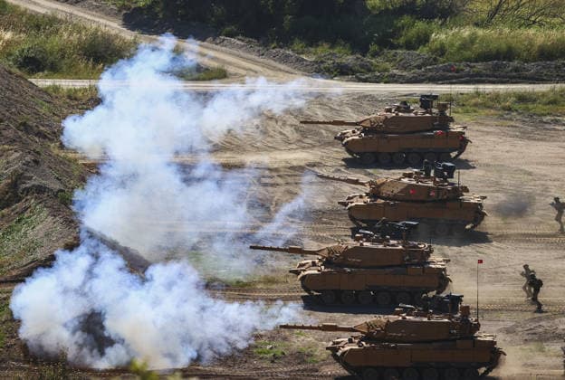 Turkish Armed Forces hosts massive EFES-2026 combined joint military exercise IZMIR, TURKIYE - MAY 21: A view of the daytime activities as part of the Distinguished Observer Day of the EFES-2026 Exercise, one of the largest combined joint exercises of the Turkish Armed Forces (TSK) in Izmir, Turkiye, on May 21, 2026. Over 10,000 personnel from 50 countries participate in the EFES-2026 Exercise, which aims to develop the military capabilities of joint headquarters and units formed with participant country elements and to maintain combat readiness to cover all assigned tasks. Mehmet Emin Menguarslan Anadolu Izmir Turkey. Editorial use only. Please get in touch for any other usage.  Copyright: x2026xAnadoluxMehmetxEminxMenguarslanx