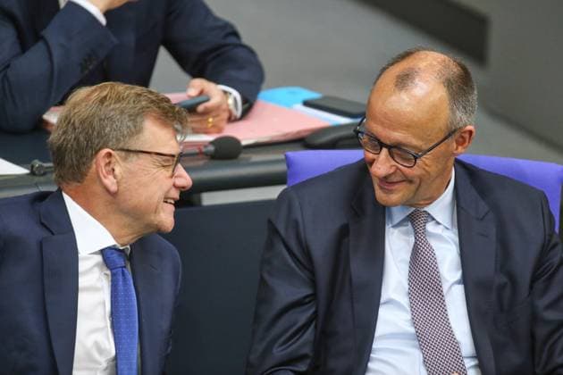 Berlin, Germany, 21 05 2026 German Bundestag 80 Bundestag session Federal Minister for Foreign Affairs Johann Wadephul CDU and Federal Chancellor Friedrich Merz CDU Copyright: xdtsxNachrichtenagenturx dts_119706