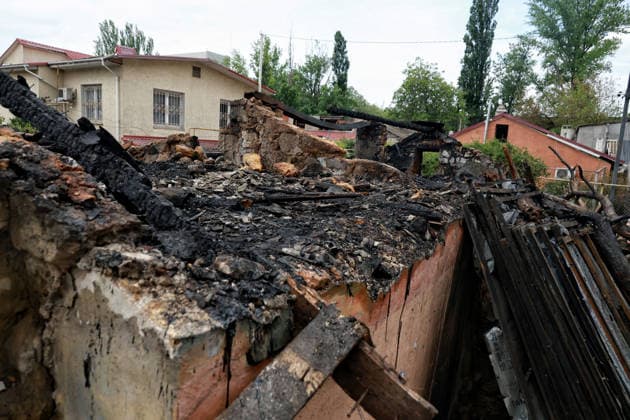 RECORD DATE NOT STATED Russian Drone Attack on Odesa Leaves People Injured A private residential house destroyed as a result of a Russian drone attack is seen in Odesa, Ukraine, on May 20, 2026. During the night of May 20, the city came under a massive attack by Russian strike drones. The attack caused destruction of residential buildings, fires at commercial facilities, and damage to critical infrastructure. One civilian was injured Photo by Nina Liashonok Ukrinform ABACAPRESS.COM Odesa Ukraine  Copyright: xLyashonokxNina Ukrinform ABACAx