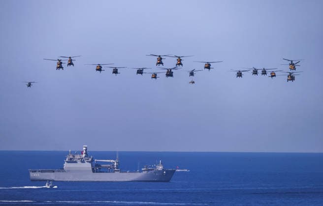 EFES-2026 Exercise in Turkiye s Izmir IZMIR, TURKIYE - MAY 21: A view of the daytime activities as part of the Distinguished Observer Day of the EFES-2026 Exercise, one of the largest combined joint exercises of the Turkish Armed Forces (TSK) in Izmir, Turkiye, on May 21, 2026. Over 10,000 personnel from 50 countries participate in the EFES-2026 Exercise, which aims to develop the military capabilities of joint headquarters and units formed with participant country elements and to maintain combat readiness to cover all assigned tasks. Mehmet Emin Menguarslan Anadolu Izmir Turkey. Editorial use only. Please get in touch for any other usage.  Copyright: x2026xAnadoluxMehmetxEminxMenguarslanx