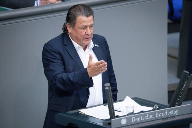 German Bundestag, 80th plenary session Stephan Brandner AfD in portrait during his speech on the agenda item Establishment of a UA attack on the Nordstream pipelines at the 80th session of the German Bundestag in Berlin, 21 05 2026 Berlin Berlin Germany