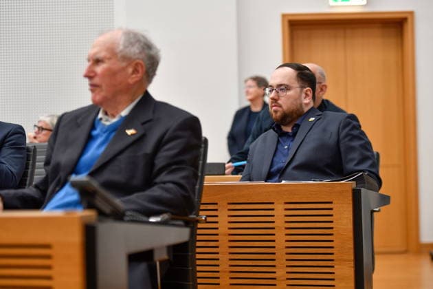The plenary session took place in the Saarbrücken state parliament on Wednesday 20 05 2026 In the picture from left Josef Dörr, MdL AfD and Carsten Becker, MdL AfD bub