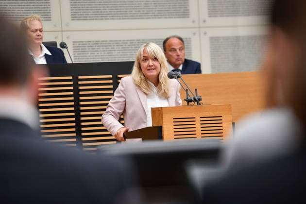 The plenary session took place in the Saarbrücken state parliament on Wednesday 20 05 2026 In the picture Jutta Schmitt Lang, MdL CDU bub