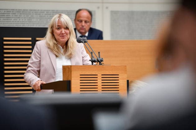 The plenary session took place in the Saarbrücken state parliament on Wednesday 20 05 2026 In the picture Jutta Schmitt Lang, MdL CDU bub