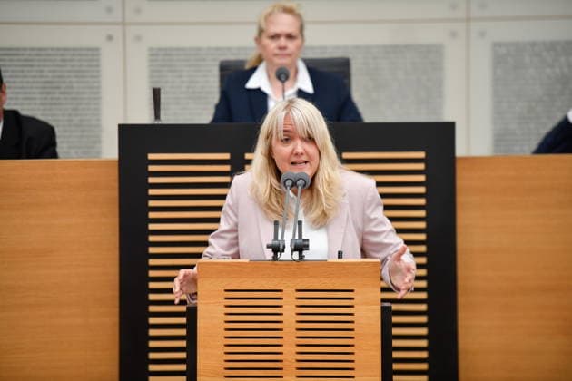The plenary session took place in the Saarbrücken state parliament on Wednesday 20 05 2026 In the picture Jutta Schmitt Lang, MdL CDU bub