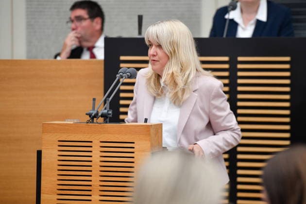 The plenary session took place in the Saarbrücken state parliament on Wednesday 20 05 2026 In the picture Jutta Schmitt Lang, MdL CDU bub