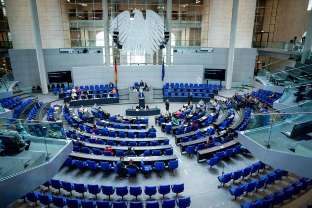 German Bundestag, 80th plenary session Symbolic image of the plenary chamber at the 80th session of the German Bundestag in Berlin Berlin Germany