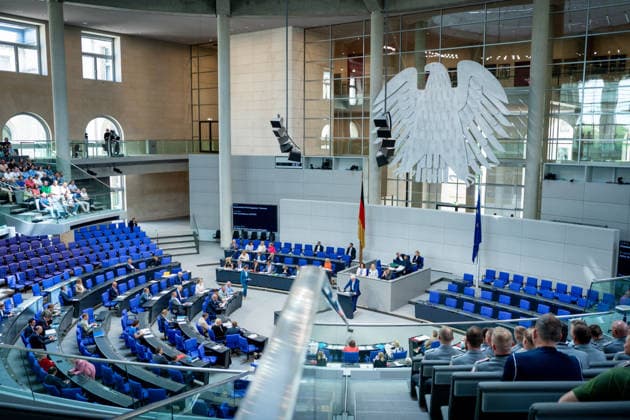 German Bundestag, 80th plenary session Symbolic image of the plenary chamber at the 80th session of the German Bundestag in Berlin Berlin Germany