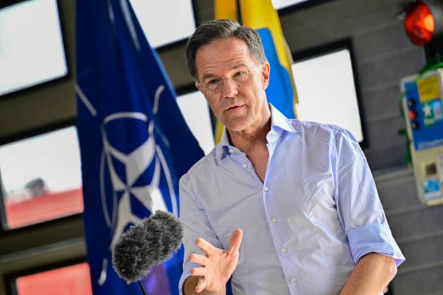Mark Rutte, Secretary General of NATO, hold a press conference with the Prime Minister of Sweden during a visit to the Swedish Civil Defence and Resilience Agency in Revinge, Lund, in Sweden on May 21, 2026, as part of the NATO meeting in Helsingborg, Sweden, May 21 22 2026 REVINGE SWEDEN x50090x  Copyright: xJohanxNilsson TTx NATO FOREIGN MINISTERS MEETING SWEDEN X3UHkF6xe_s