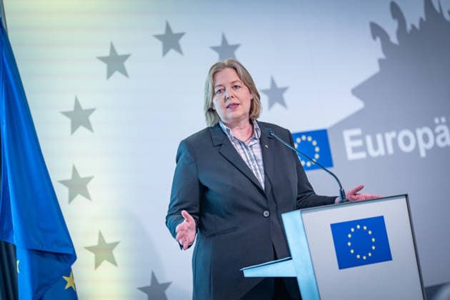 Bärbel Bas, Federal Minister of Labor and Social Affairs, gives a speech Event organized by the Cultural Integration Initiative on the occasion of the Day of Action Cohesion in Diversity, Berlin Berlin Germany European House