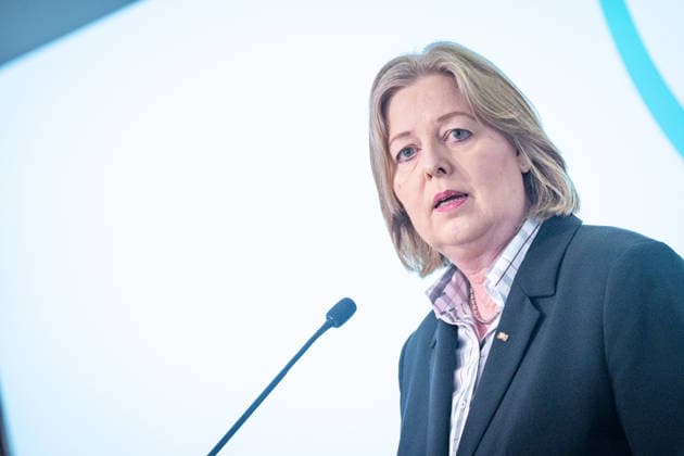 Bärbel Bas, Federal Minister of Labor and Social Affairs, gives a speech Event organized by the Cultural Integration Initiative on the occasion of the Day of Action Cohesion in Diversity, Berlin Berlin Germany European House