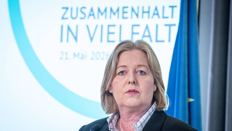 Bärbel Bas, Federal Minister of Labor and Social Affairs, gives a speech Event organized by the Cultural Integration Initiative on the occasion of the Day of Action Cohesion in Diversity, Berlin Berlin Germany European House