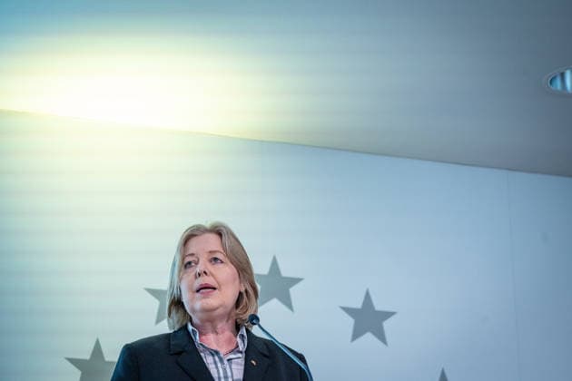 Bärbel Bas, Federal Minister of Labor and Social Affairs, gives a speech Event organized by the Cultural Integration Initiative on the occasion of the Day of Action Cohesion in Diversity, Berlin Berlin Germany European House