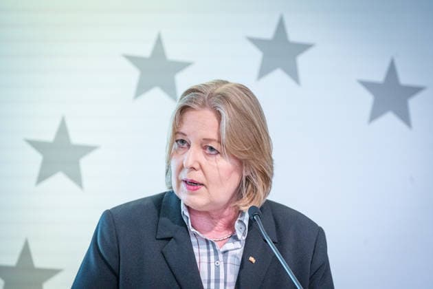 Bärbel Bas, Federal Minister of Labor and Social Affairs, gives a speech Event organized by the Cultural Integration Initiative on the occasion of the Day of Action Cohesion in Diversity, Berlin Berlin Germany European House