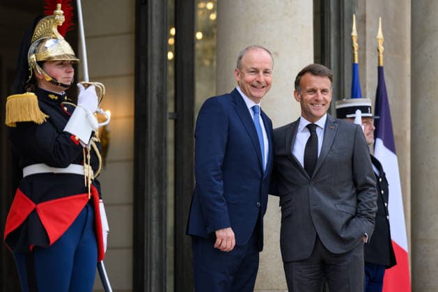 The President of the Republic, Emmanuel Macron, welcomed Micheál Martin, the Prime Minister of Ireland, to the Élysée Palace on 21 May 2026 - 21 05 2026 - France Ile-de-France (region) Paris -  JulienxMattiax xLexPictorium LePictorium_0334299