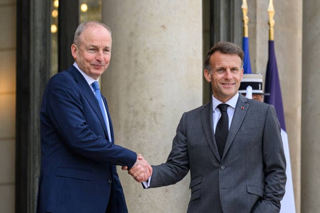 The President of the Republic, Emmanuel Macron, welcomed Micheál Martin, the Prime Minister of Ireland, to the Élysée Palace on 21 May 2026 - 21 05 2026 - France Ile-de-France (region) Paris -  JulienxMattiax xLexPictorium LePictorium_0334305