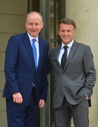 Le président de la République française Emmanuel Macron reçoit le Premier ministre irlandais Micheál Martin au palais présidentiel de lÉlysée à Paris, France, le 21 mai 2026 Christian Liewig Bestimage French President Emmanuel Macron receives Irelands Prime Minister Micheal Martin at the Elysee Presidential Palace in Paris, France, on May 21, 2026 Paris France  Copyright: xChristianxLiewigx xBestimagexChristianxLiewigx xBestimagex